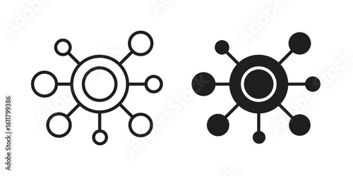 Decentralized icon logo set. thin line concept simple icon or design element
