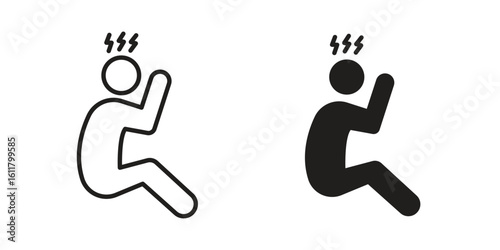 Depression icon logo set. thin line concept simple icon or design element