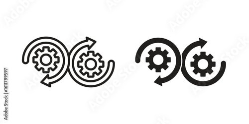 Devops icon logo set. thin line concept simple icon or design element
