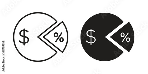 Dividend yield icon logo set. thin line concept simple icon or design element
