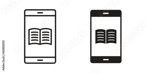 Ebook icon logo set. thin line concept simple icon or design element