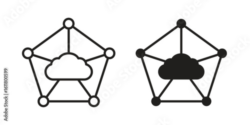 edge computing icon logo set. thin line concept simple icon or design element