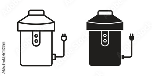Garbage disposal icon logo set. thin line concept simple icon or design element
