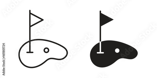 Golf yard icon logo set. thin line concept simple icon or design element