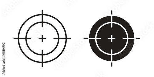 Gun target icon logo set. thin line concept simple icon or design element