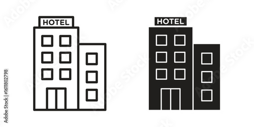 hotel icon logo set. thin line concept simple icon or design element