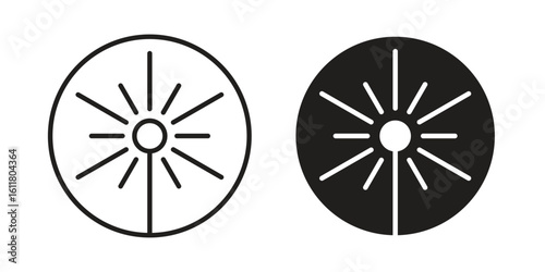 Laser beam icon logo set. thin line concept simple icon or design element