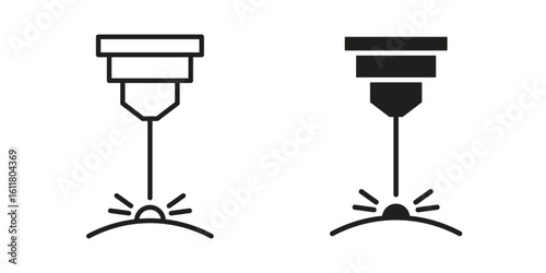 Laser machine icon logo set. thin line concept simple icon or design element