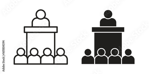 Lecture icon logo set. thin line concept simple icon or design element