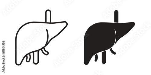 Liver icon logo set. thin line concept simple icon or design element