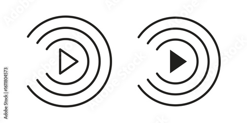 Livestream icon logo set. thin line concept simple icon or design element