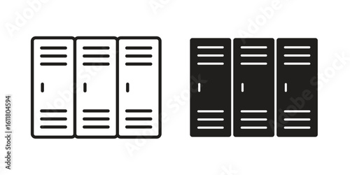 Locker icon logo set. thin line concept simple icon or design element
