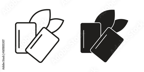 Mint gum icon logo set. thin line concept simple icon or design element