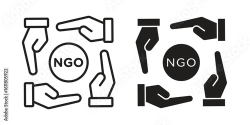 NGO icon logo set. thin line concept simple icon or design element