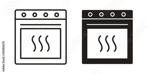 Oven icon logo set. thin line concept simple icon or design element