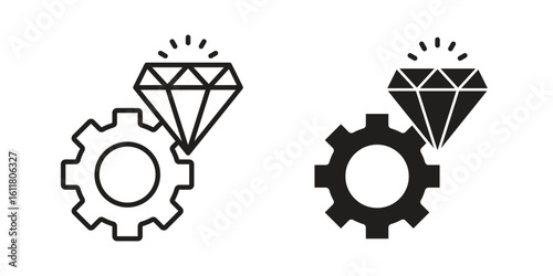 Operational excellence icon logo set. thin line concept simple icon or design element