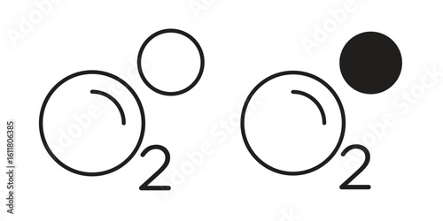 Oxygen O2 icon logo set. thin line concept simple icon or design element