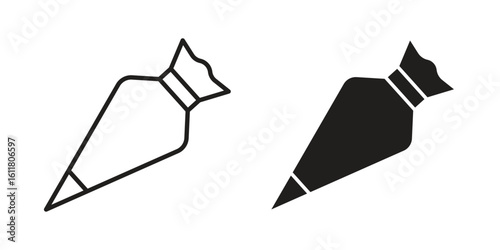 Pastry bag icon logo set. thin line concept simple icon or design element