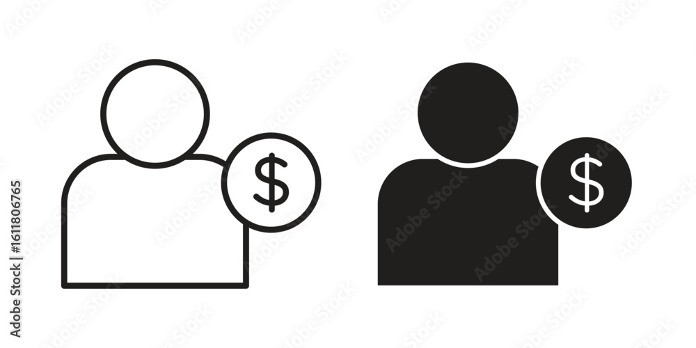 Obraz premium Personal loan icon logo set. thin line concept simple icon or design element