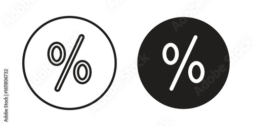 Percent icon logo set. thin line concept simple icon or design element