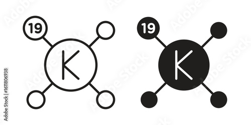Potassium icon logo set. thin line concept simple icon or design element