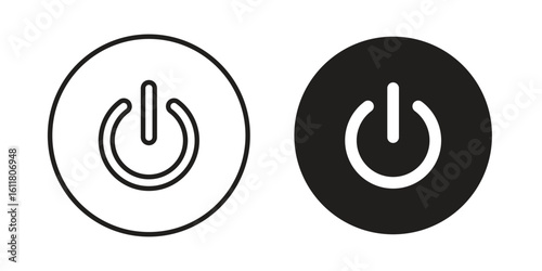 Power icon logo set. thin line concept simple icon or design element