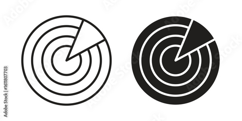 Radar detection icon logo set. thin line concept simple icon or design element