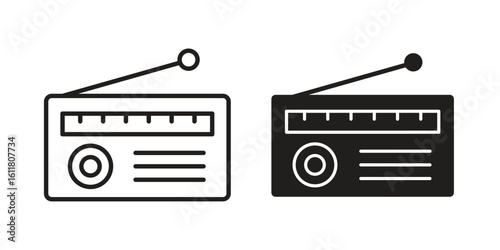 Radio icon logo set. thin line concept simple icon or design element