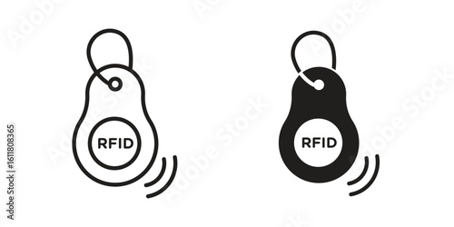 RFID key tag icon logo set. thin line concept simple icon or design element
