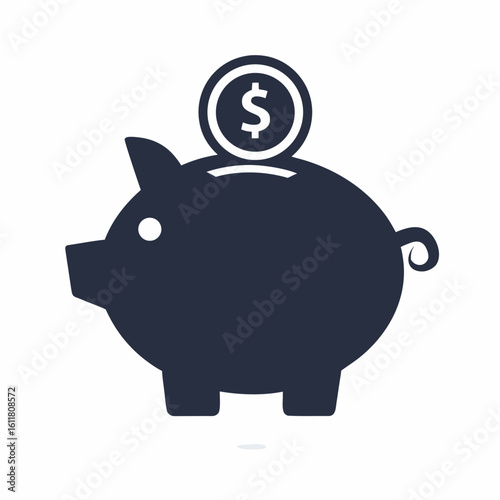 Piggy Bank Vector Icon for Finance and Saving Concept.