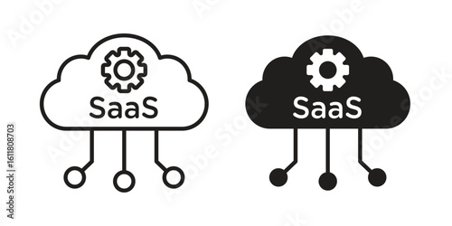 SaaS icon logo set. thin line concept simple icon or design element