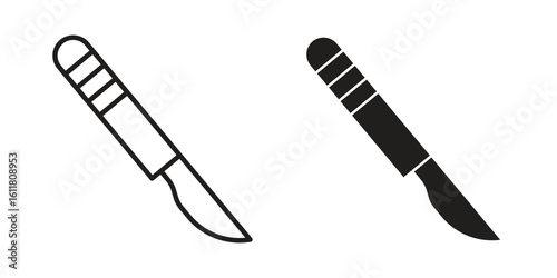 Scalpel icon logo set. thin line concept simple icon or design element