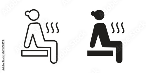 Sauna icon logo set. thin line concept simple icon or design element