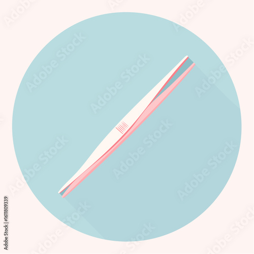 Pink and white slanted tip cosmetic tweezers with a textured grip Flat design style illustration.