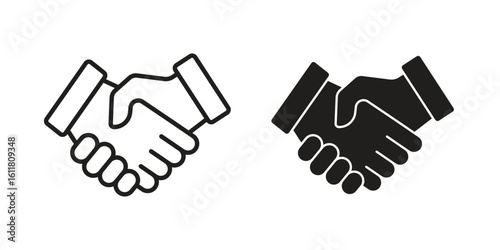 Shake hands icon logo set. thin line concept simple icon or design element