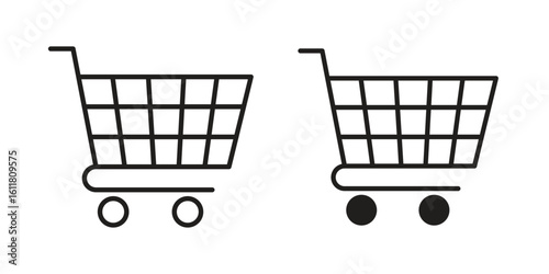 Shopping cart icon logo set. thin line concept simple icon or design element