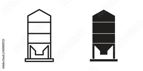 Silo icon logo set. thin line concept simple icon or design element