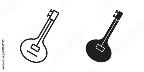 Sitar icon logo set. thin line concept simple icon or design element
