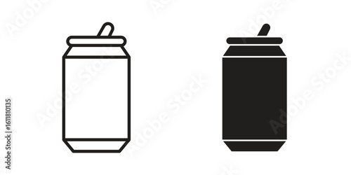Soda can icon logo set. thin line concept simple icon or design element