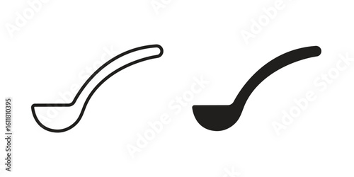 Spoon icon logo set. thin line concept simple icon or design element