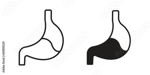 Stomach with Liquids icon logo set. thin line concept simple icon or design element