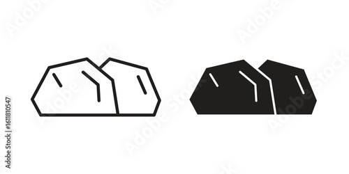 Stone icon logo set. thin line concept simple icon or design element