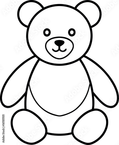 teddy bear coloring book page, teddy bear outline vector