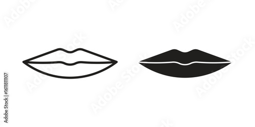 Thin lips icon logo set. thin line concept simple icon or design element