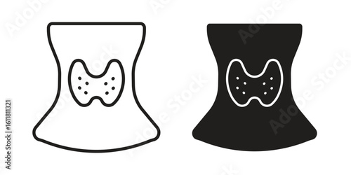 Thyroid icon logo set. thin line concept simple icon or design element