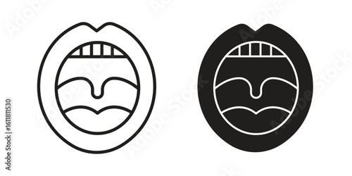 Tonsillitis icon logo set. thin line concept simple icon or design element