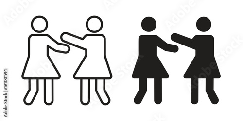 Twin icon logo set. thin line concept simple icon or design element