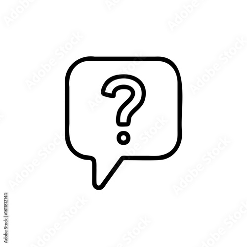 Outline speech bubble with question mark icon on vector