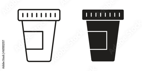 Urine test icon logo set. thin line concept simple icon or design element