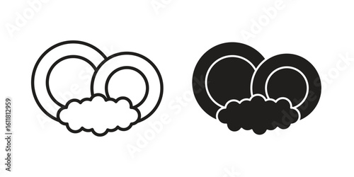 Washing dishes icon logo set. thin line concept simple icon or design element